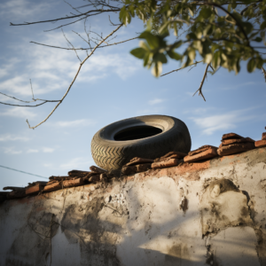 Why do people put tires on their roof?