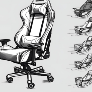 How to draw a gaming chair seen by seen